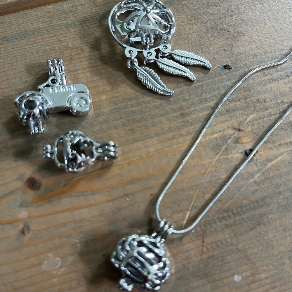 Akoya pearl cage necklace